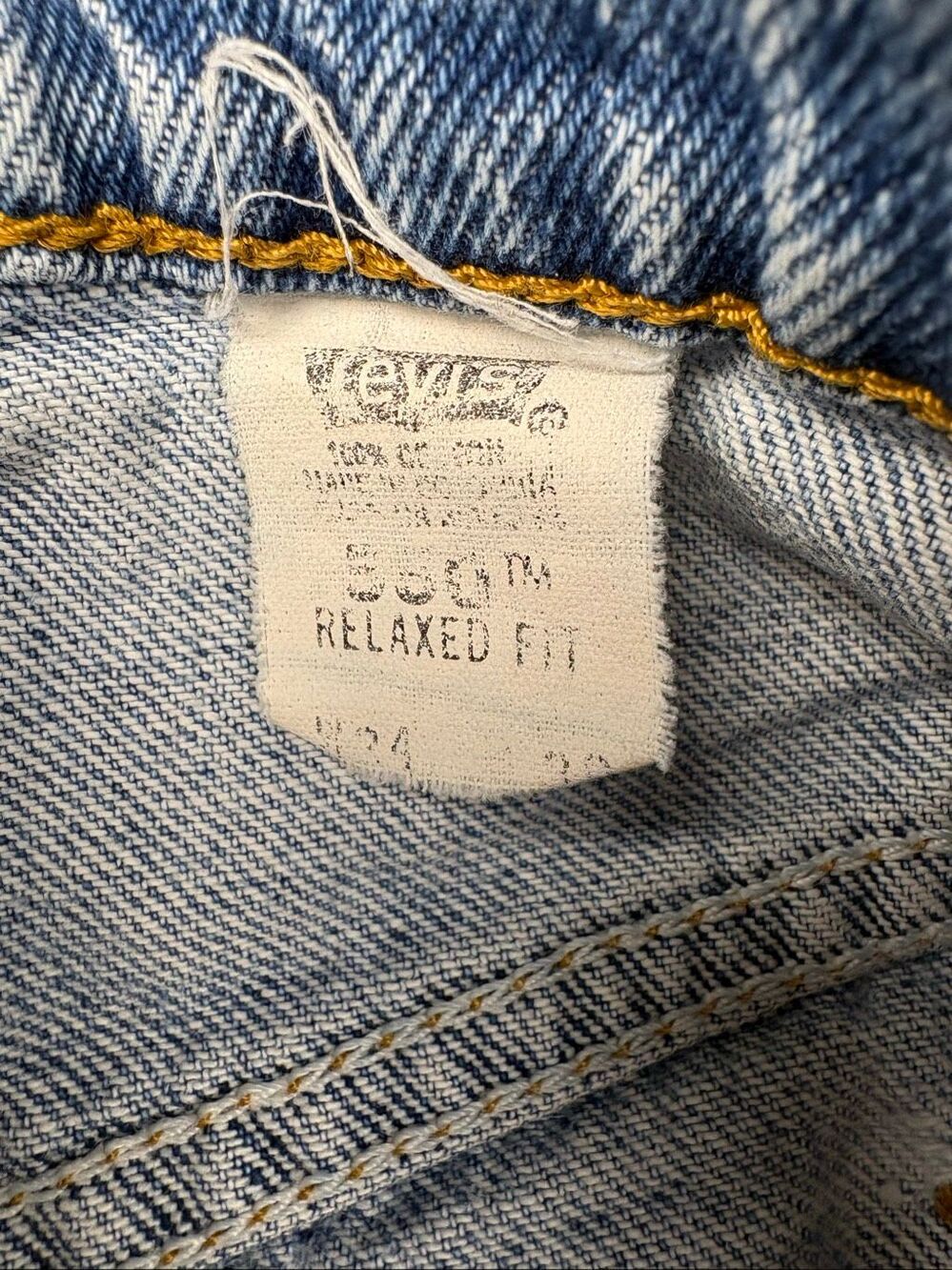Vintage 90s Levi’s 550 Jeans 34x30 Orange Tab USA Light Wash Relaxed Distressed - Picture 11 of 16